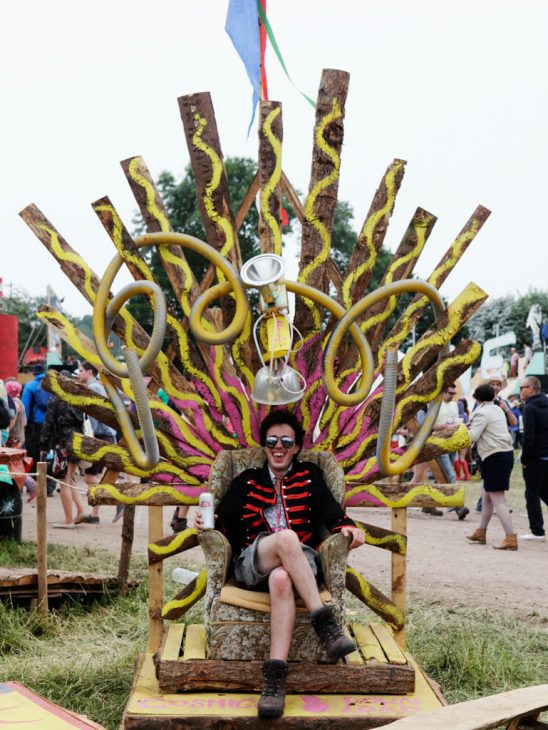 A punter at Glastonbury