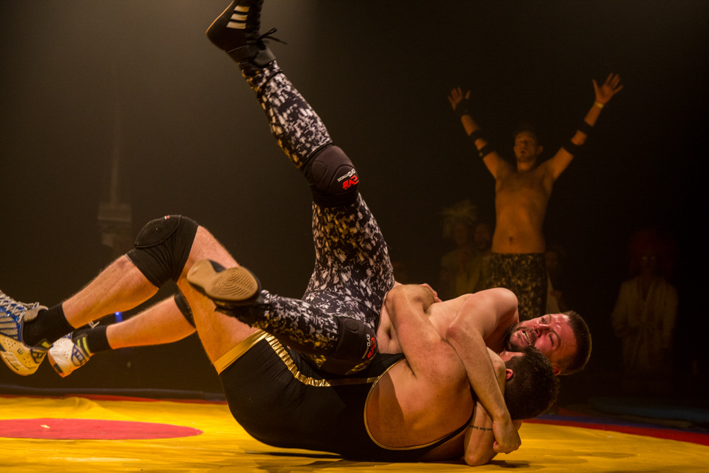 Amateur wrestlers during a charity event for Temwa, Bristol, United Kingdom